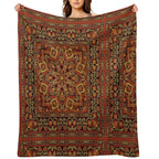 Oriental Ornamental Carpet Machine-washable Throw Blanket