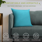 Turquoise Soft Reinforced Edging Throw Pillow