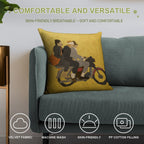 Motorcycle Soft High-Density Material Throw Pillow