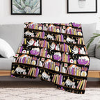 Library Cats - Dreamy Violet Sustainable Throw Blanket