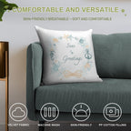 Seas 'n Greetings Coastal Christmas Wreath Soft Shrink-Resistant Throw Pillow