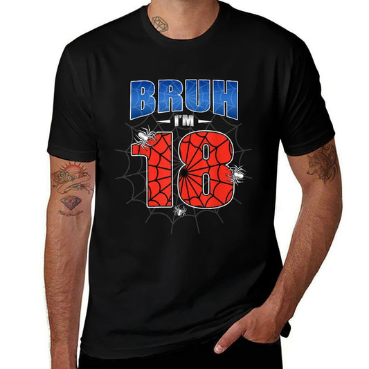 Spider Web Bruh I'm 18 Years Old It's My 18th Birthday Boy  Lightweight T-Shirt