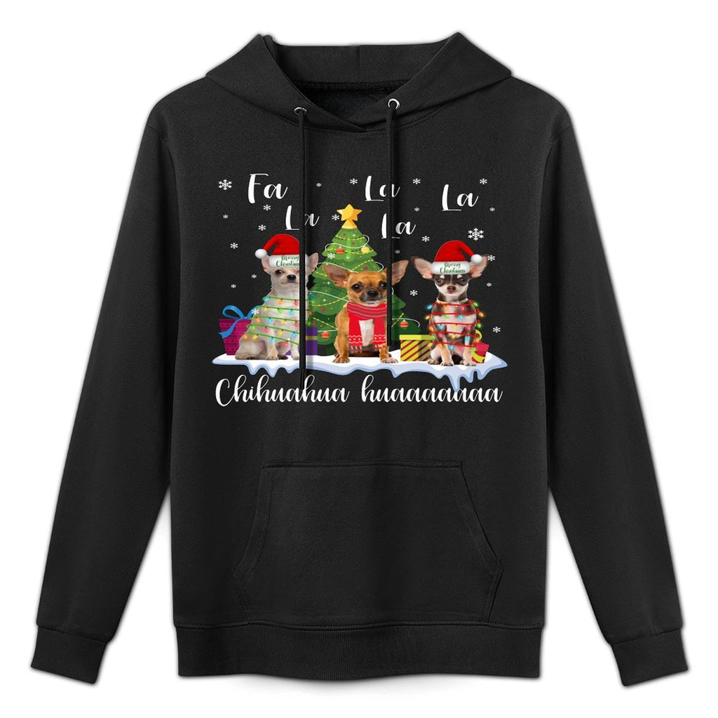 Chihuahua Dog Xmas Fa La La La Funny Ugly Christmas Sweater Versatile Streetwear Hoodie