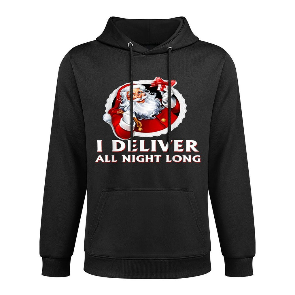 Santa I Deliver All Night Long Funny Christmas Adjustable Hood Hoodie