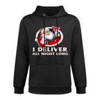Santa I Deliver All Night Long Funny Christmas Adjustable Hood Hoodie