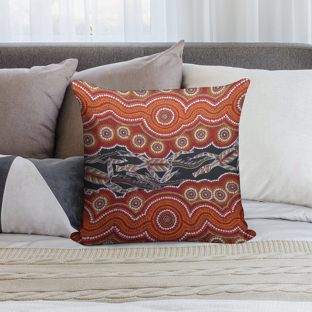Australian Aboriginal Art Soft Ultra-Soft Texture Throw Pillow