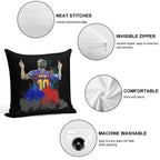 Messi Celebration Digital Artwork Soft Durable Construction Throw Pillow