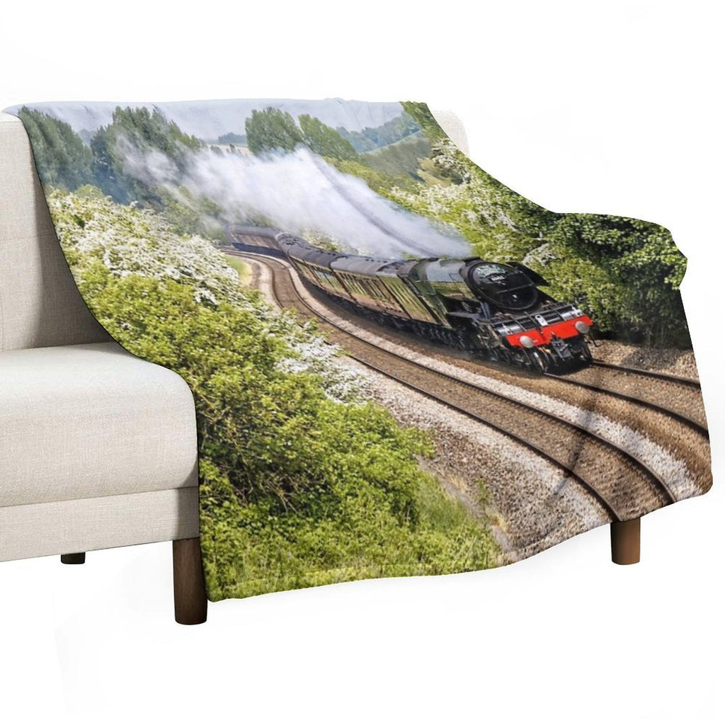 A3 Class 60103 Flying Scotsman Steam Locomotive Lightweight Throw Blanket