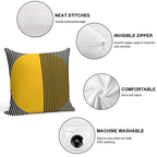 Bauhaus Exhibition Print, Bauhaus Wall Art Yellow Circle, Bauhaus Exhiebition Wall Decor Soft High-Density Material Throw Pillow