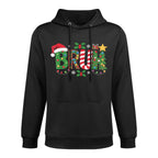 Christmass for Kids Boys Bruh Funny Christmas Women Kangaroo Pocket Hoodie