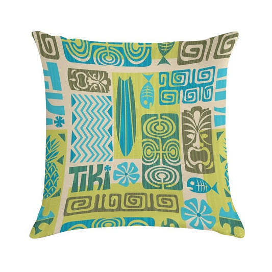Tiki Time Luau Party Pattern Soft Easy Maintenance Throw Pillow