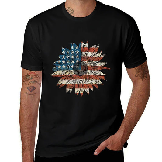 USA As Sunflower Garden Plant  Moisture-wicking T-Shirt