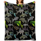 Pleco Collage Dark Shrink-resistant Throw Blanket