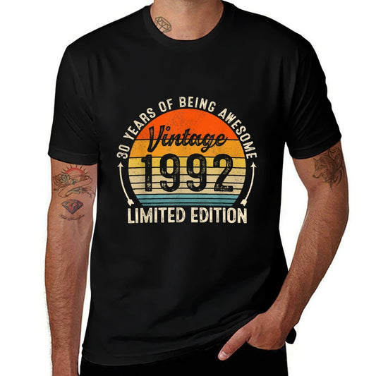 Retro Sunset 30 Years of Being Awesome Vintage 30th Birthday  Vintage-inspired T-Shirt