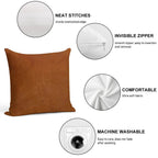 Rustic Leather Soft Decorative Cover Throw Pillow