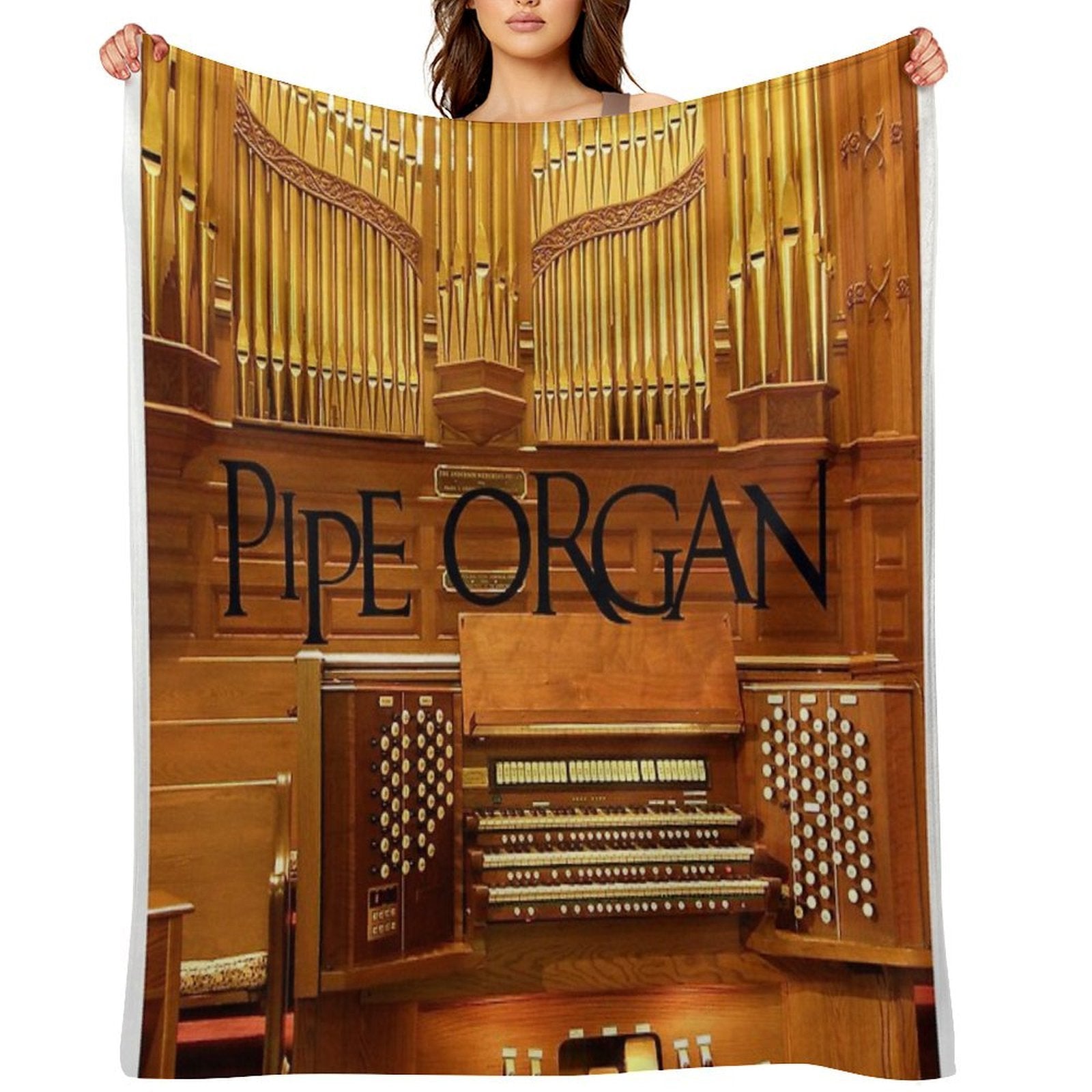 Big Pipe Organ Easy Care Throw Blanket