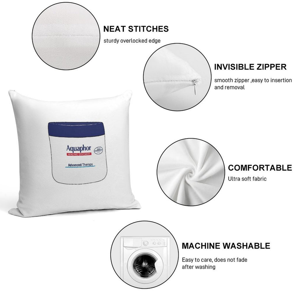 Aquaphor Soft Hidden Zipper Throw Pillow