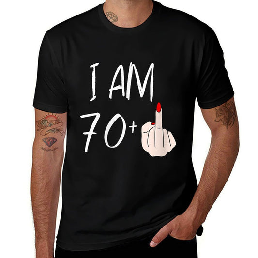 Womens I Am 70 Plus 1 Middle Finger For A 70th Birthday For Women  Classic T-Shirt