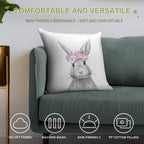 Spring Bunny Soft Luxury Feel Throw Pillow