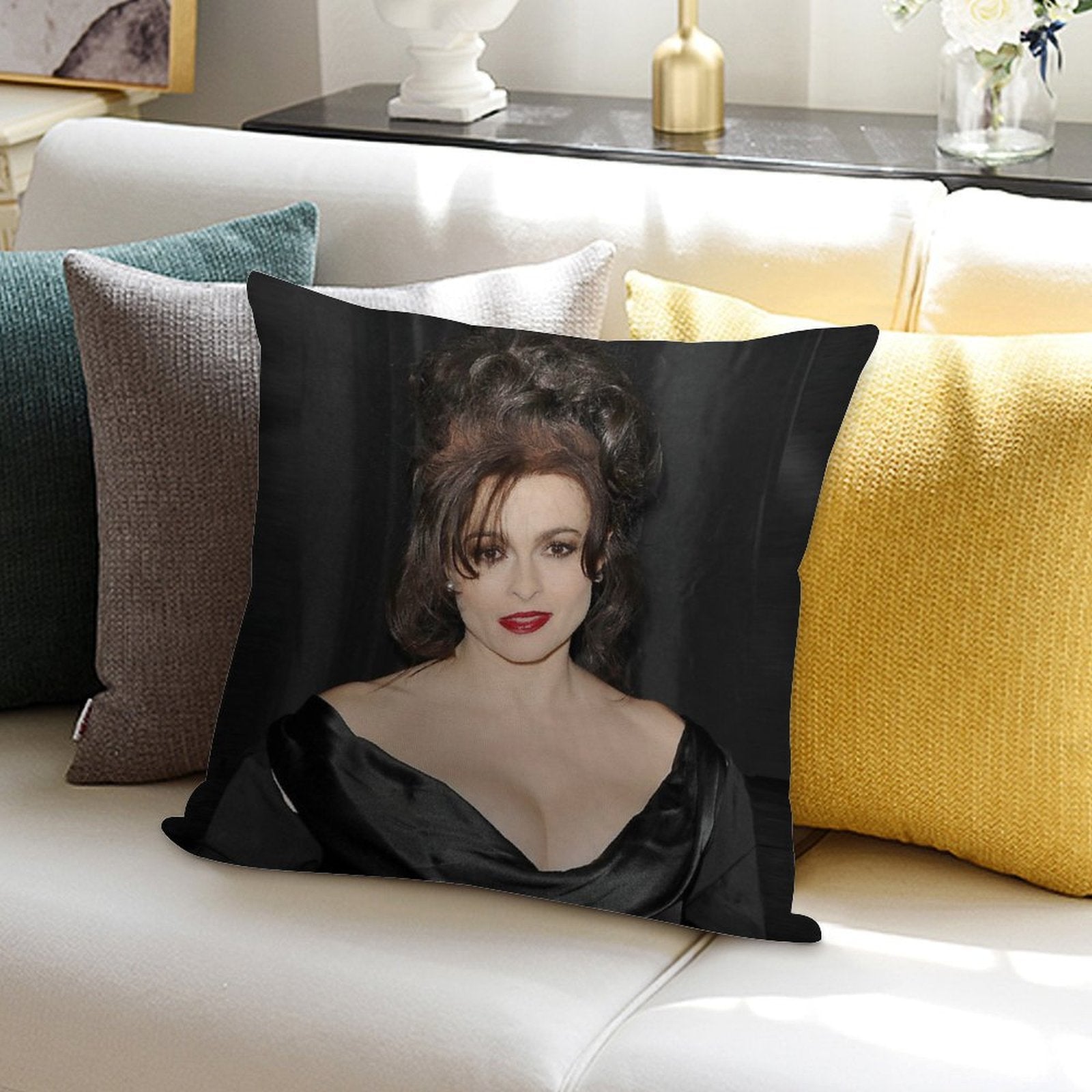 Helena Bonham Carter Merch Soft Fade-Resistant Throw Pillow
