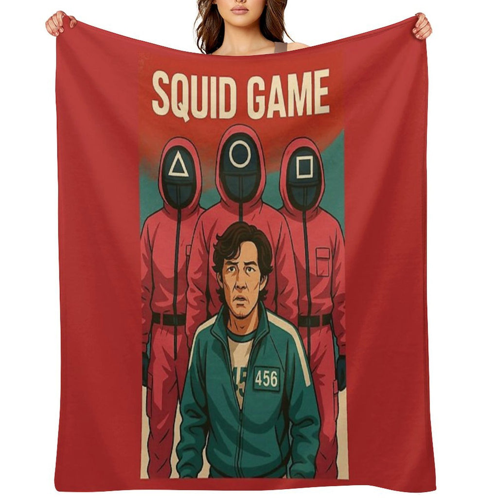 Squid Game with Cartoon-style Velvety-soft Throw Blanket