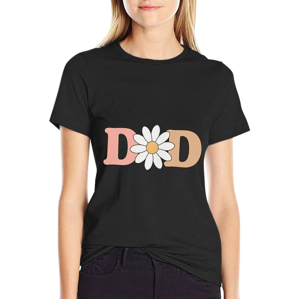 Dad Mom Daisy Wild Flower Bloom One 1st Birthday Wild One  Heathered Texture T-Shirt