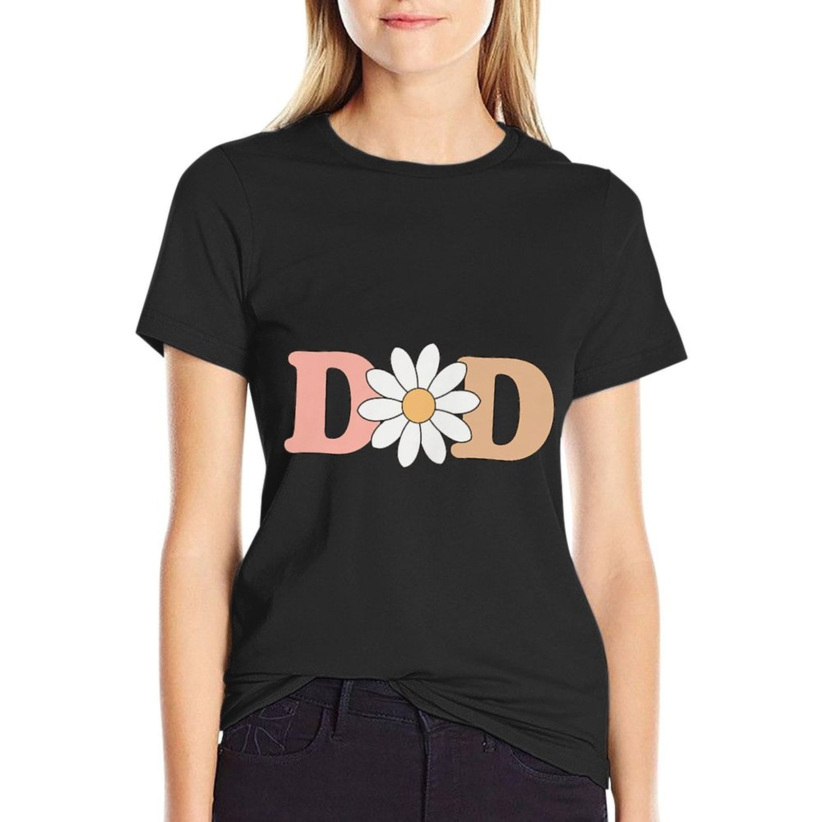 Dad Mom Daisy Wild Flower Bloom One 1st Birthday Wild One  Heathered Texture T-Shirt