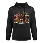 Cute Santa Reindeer Elf Dachshund Christmas Womens Mens Kids Pilling-Resistant Hoodie