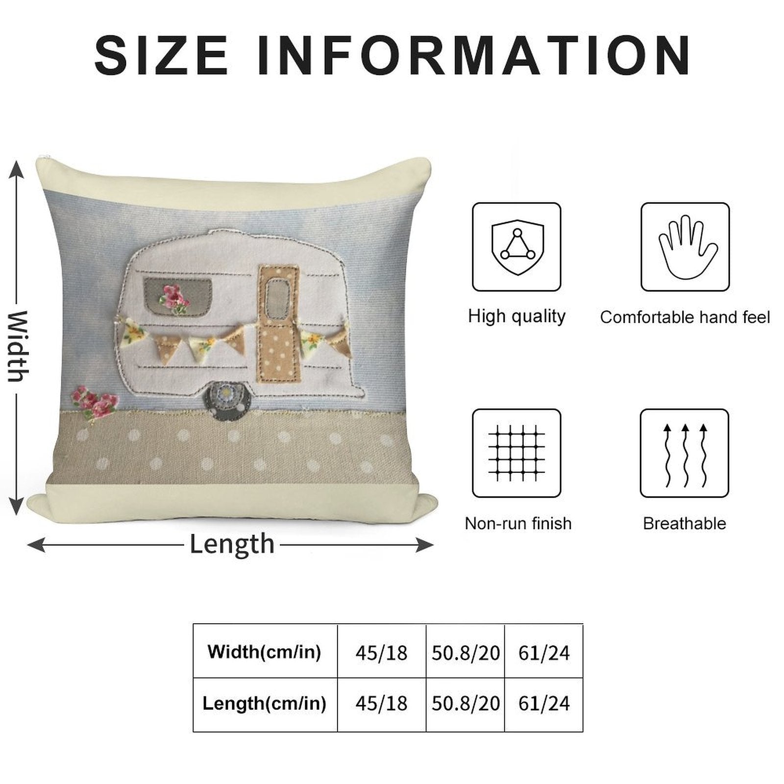 #Wedding Vintage Caravan Soft Reinforced Edging Throw Pillow