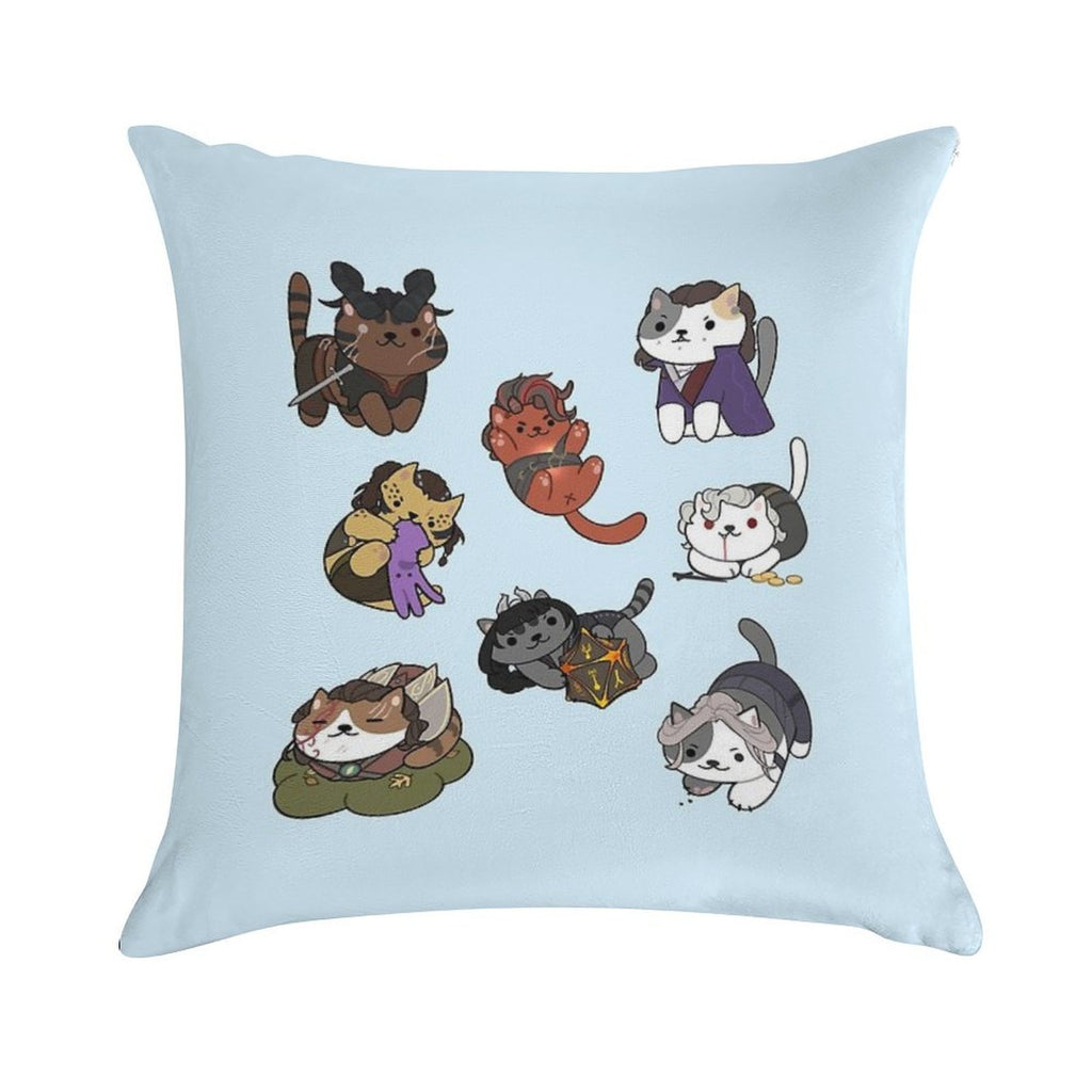 Cat Companions  Baldurs Gate 3  Bg3 Soft Home Decor Throw Pillow