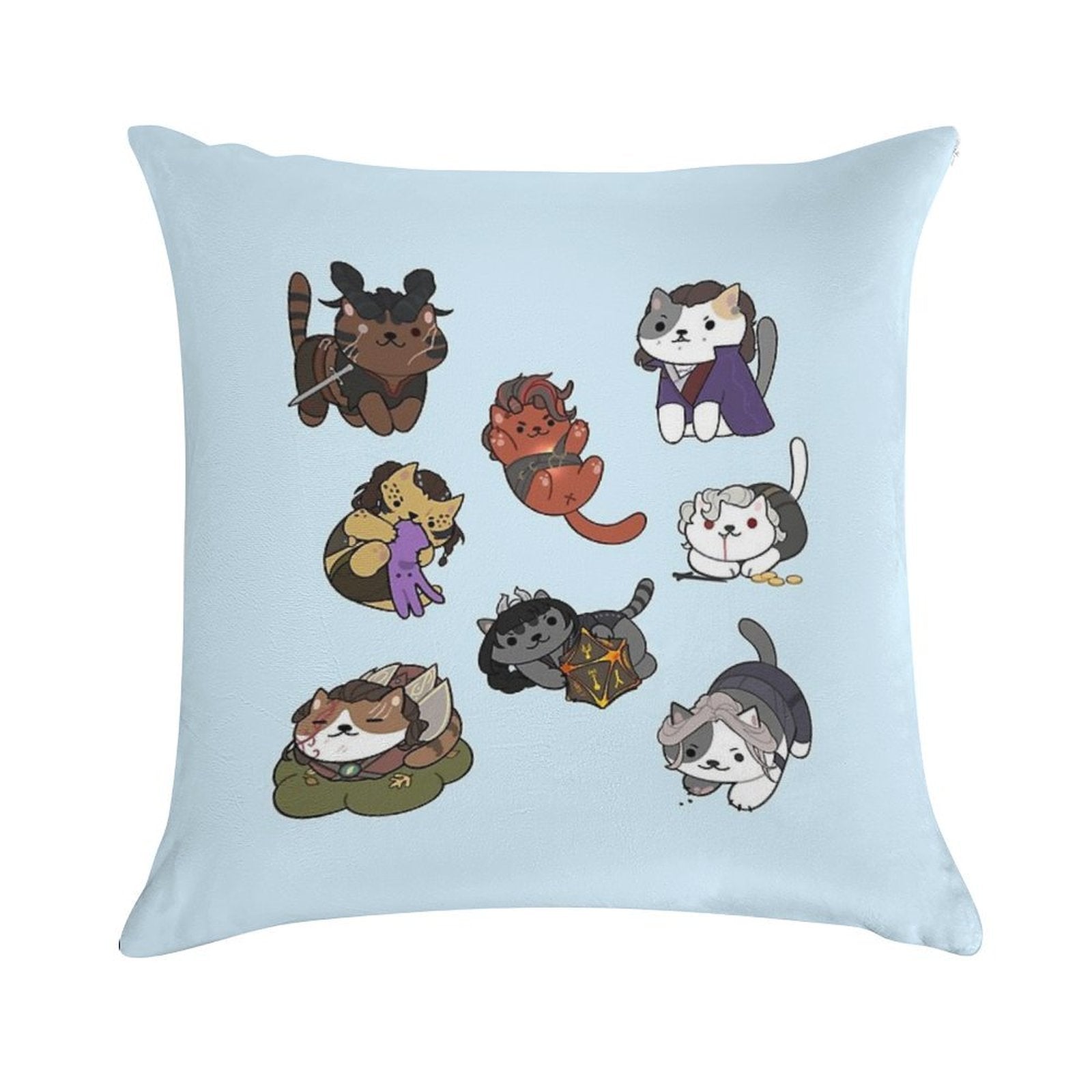 Cat Companions  Baldurs Gate 3  Bg3 Soft Home Decor Throw Pillow