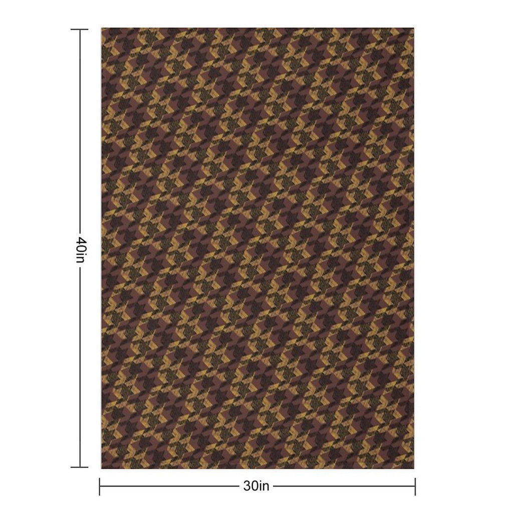 Houndstooth Brown Luxurious Pattern Anti-pilling Throw Blanket