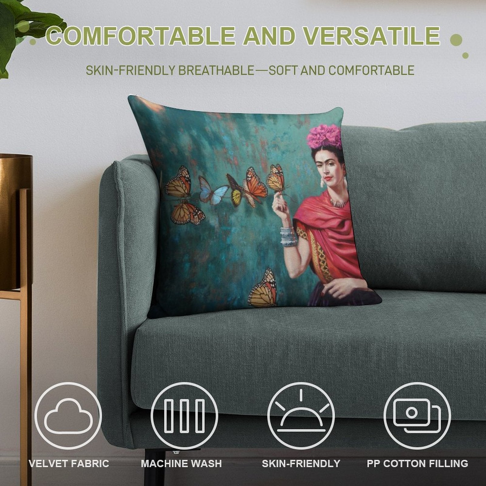 Magical Butterfly Soft Washable Throw Pillow