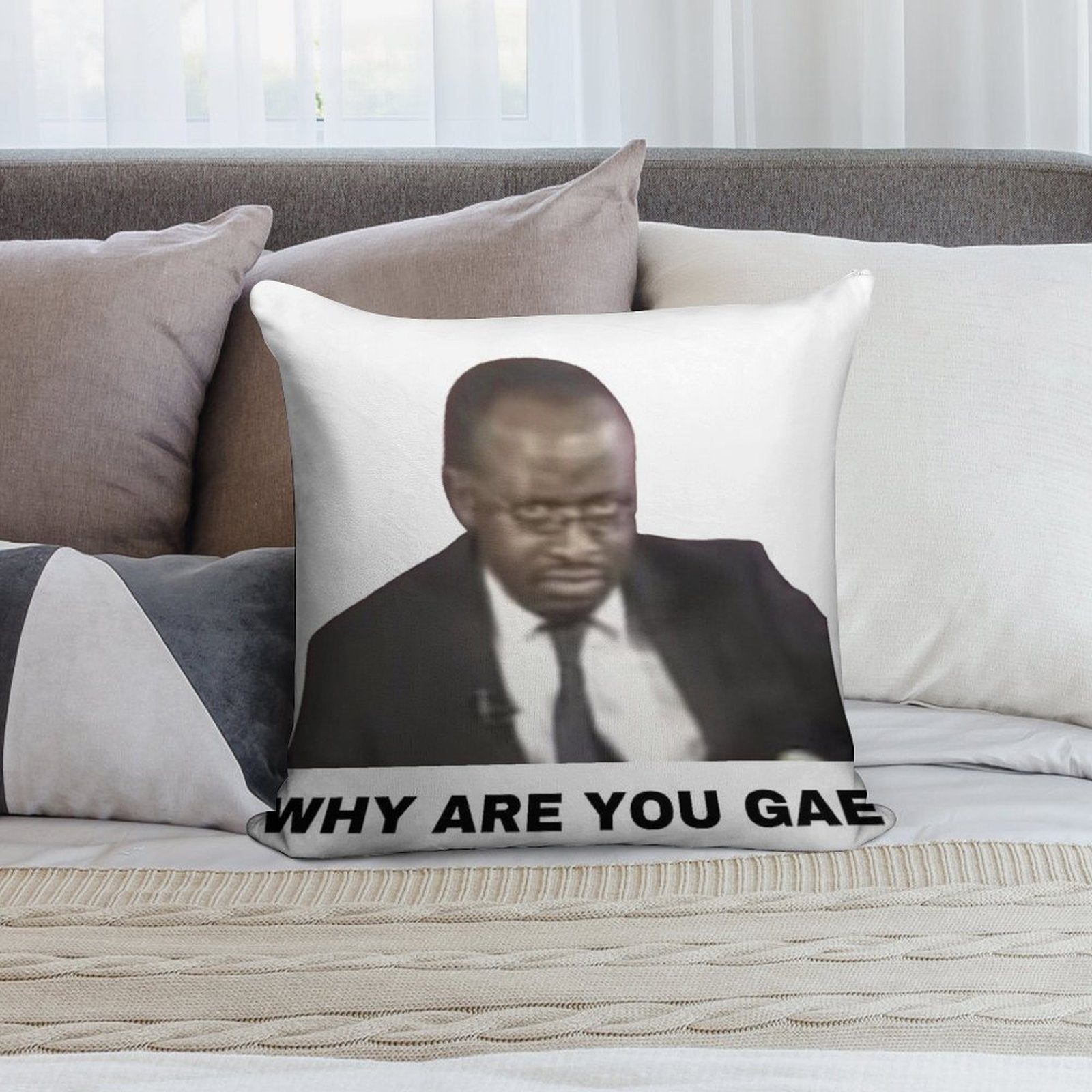 Why Are You Gae Meme Uganda Gay Rights Interview Viral Video Soft Decorative Cover Throw Pillow