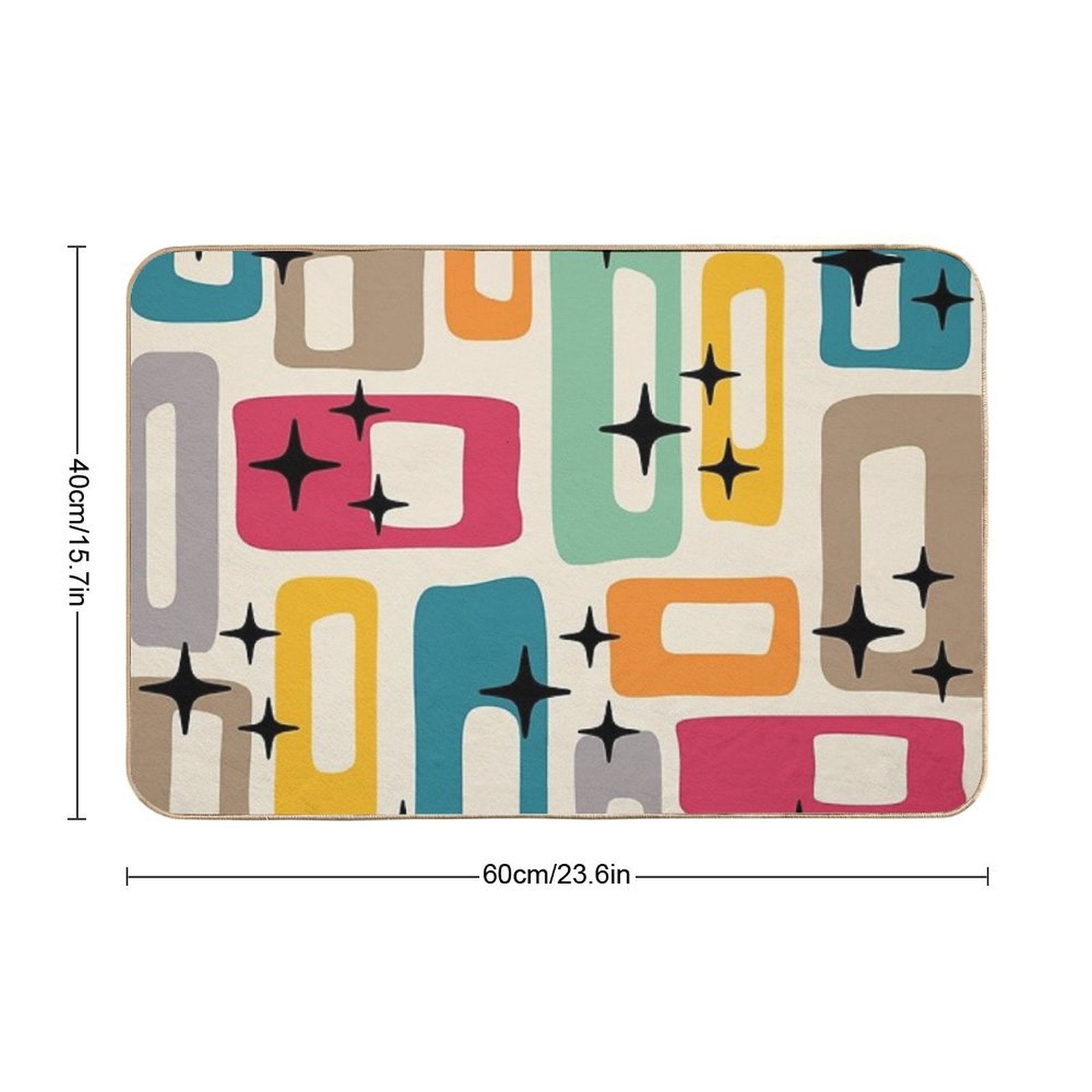 Retro Mid Century Modern Abstract Pattern 154 Durable Bath Mat