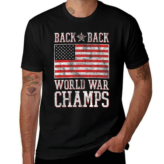 Trendy Back To Back World War Champs American  Trendy Pattern T-Shirt