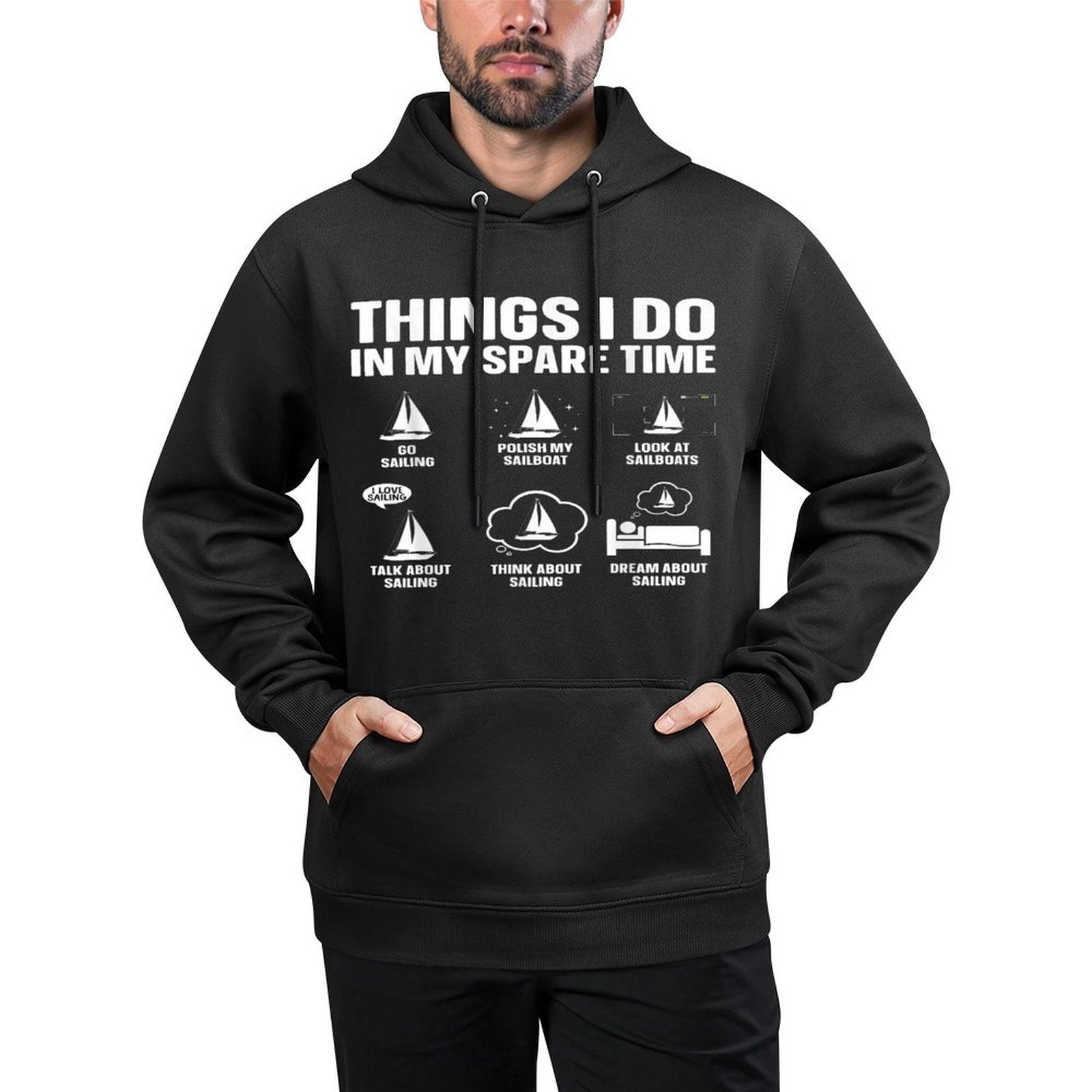 Funny Sailing Art for Men Women Sailing Lover Sail Boat Pilling-Resistant Hoodie