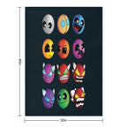 Geometry Dash Difficulty Demon Faces Lightweight Throw Blanket