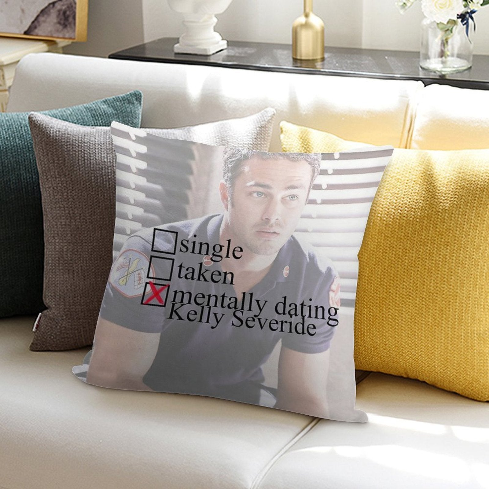 Kelly Severide - Chicago Fire Mentally Dating Soft Washable Throw Pillow