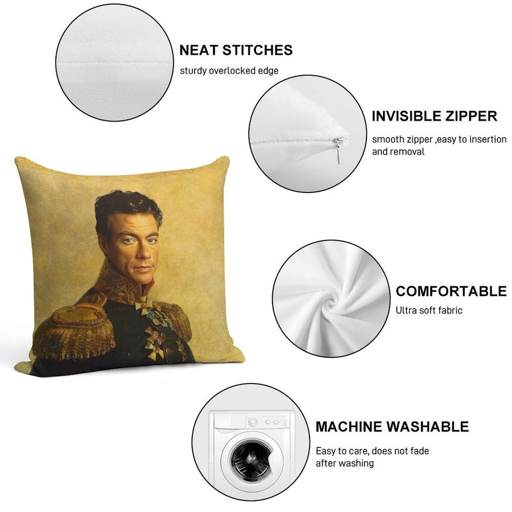 Jean-Claude Van Damme - Replaceface Soft Ultra-Soft Texture Throw Pillow