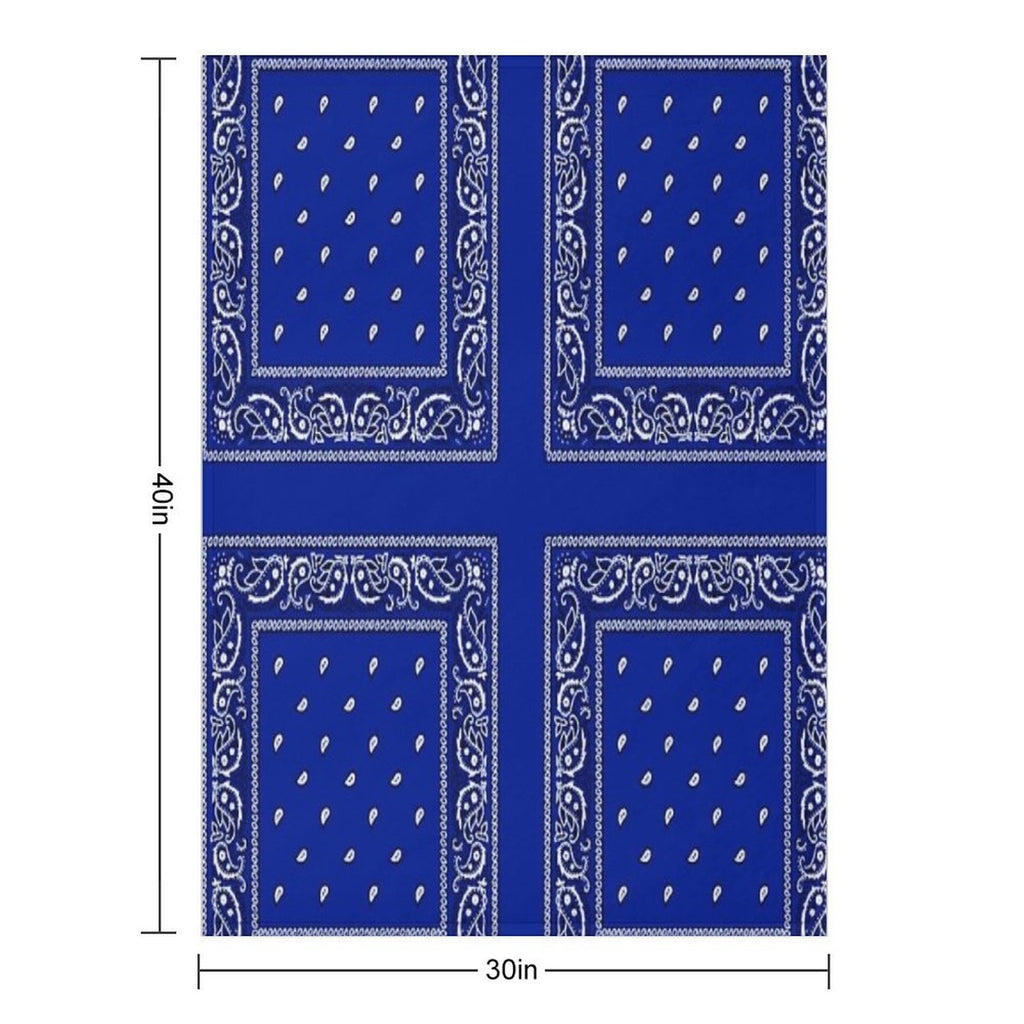 Blue Bandana Multi-functional Throw Blanket