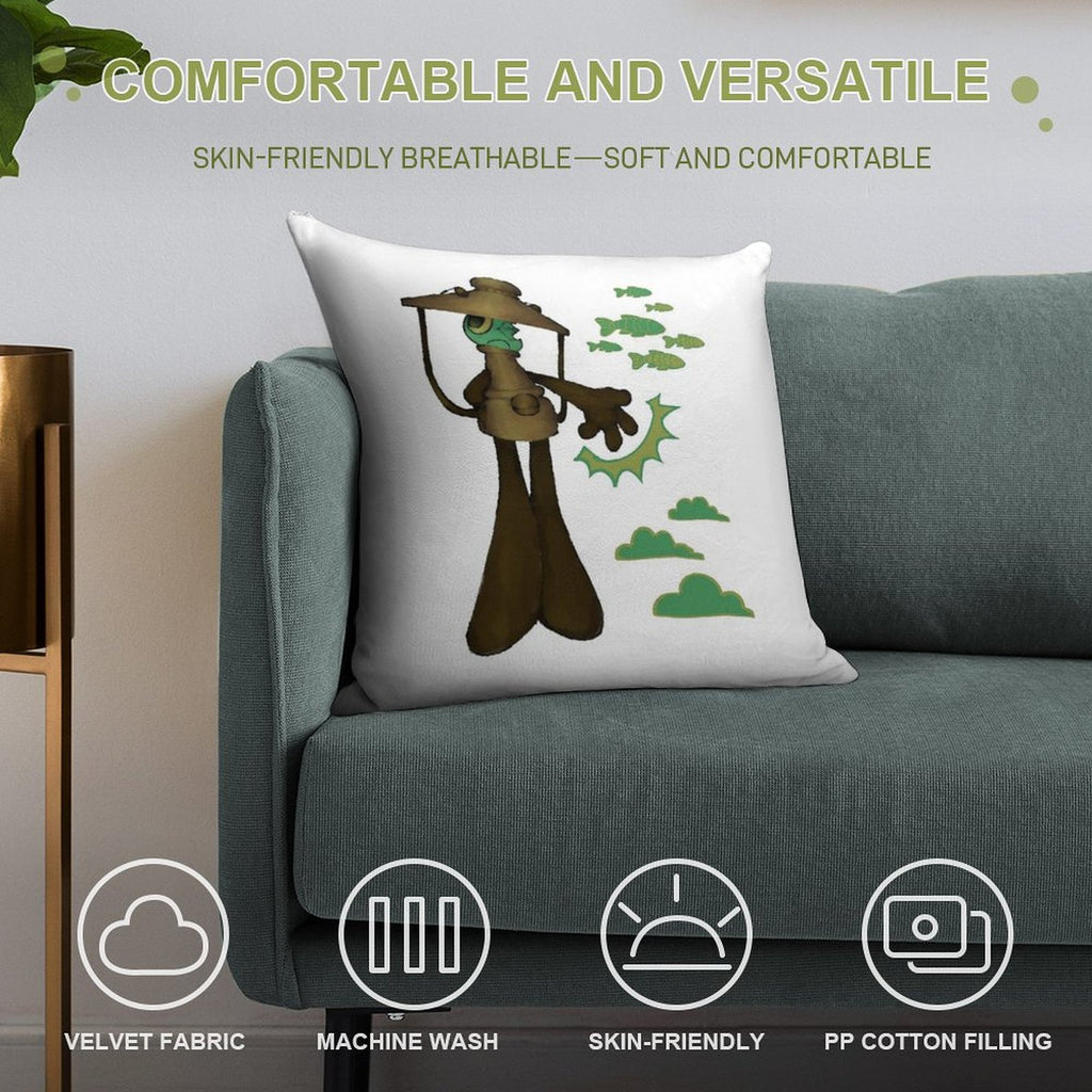 Airy Hfjone Again Soft Short Plush Fabric Throw Pillow