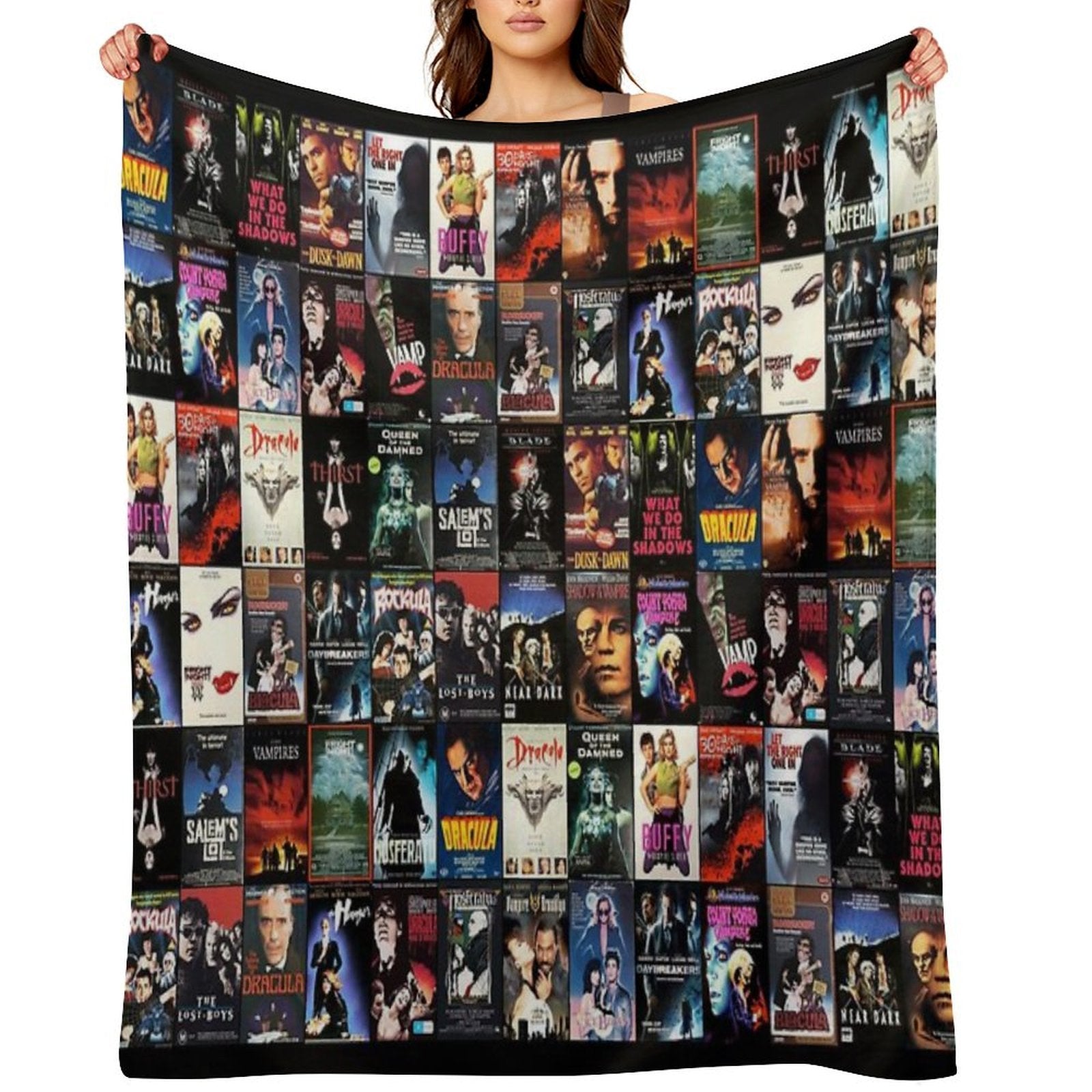 VAMPIRES - VHS & DVD ARTWORK Eco-conscious Throw Blanket