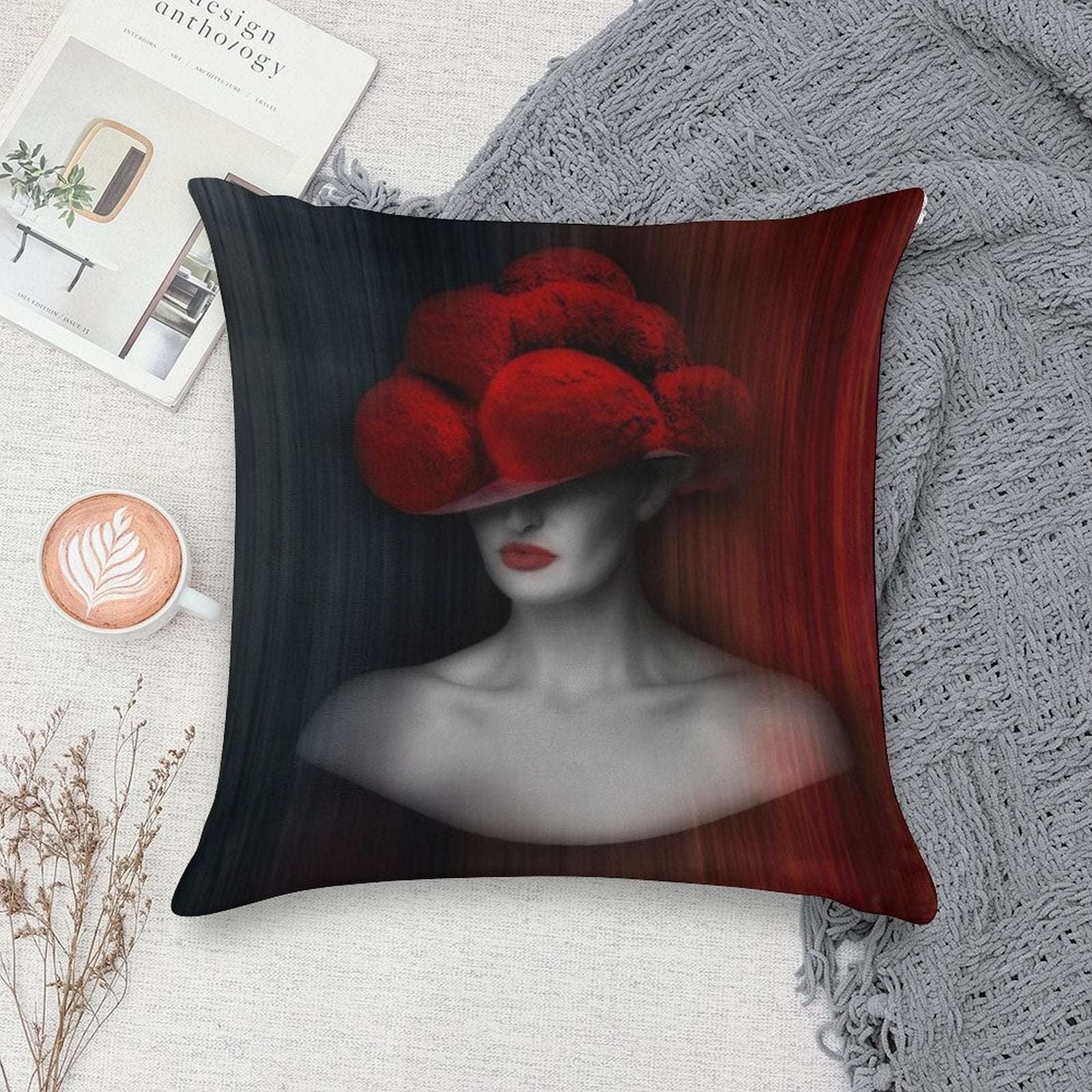 Black Forest Lady ART 2.0 Soft Skin-Friendly Throw Pillow