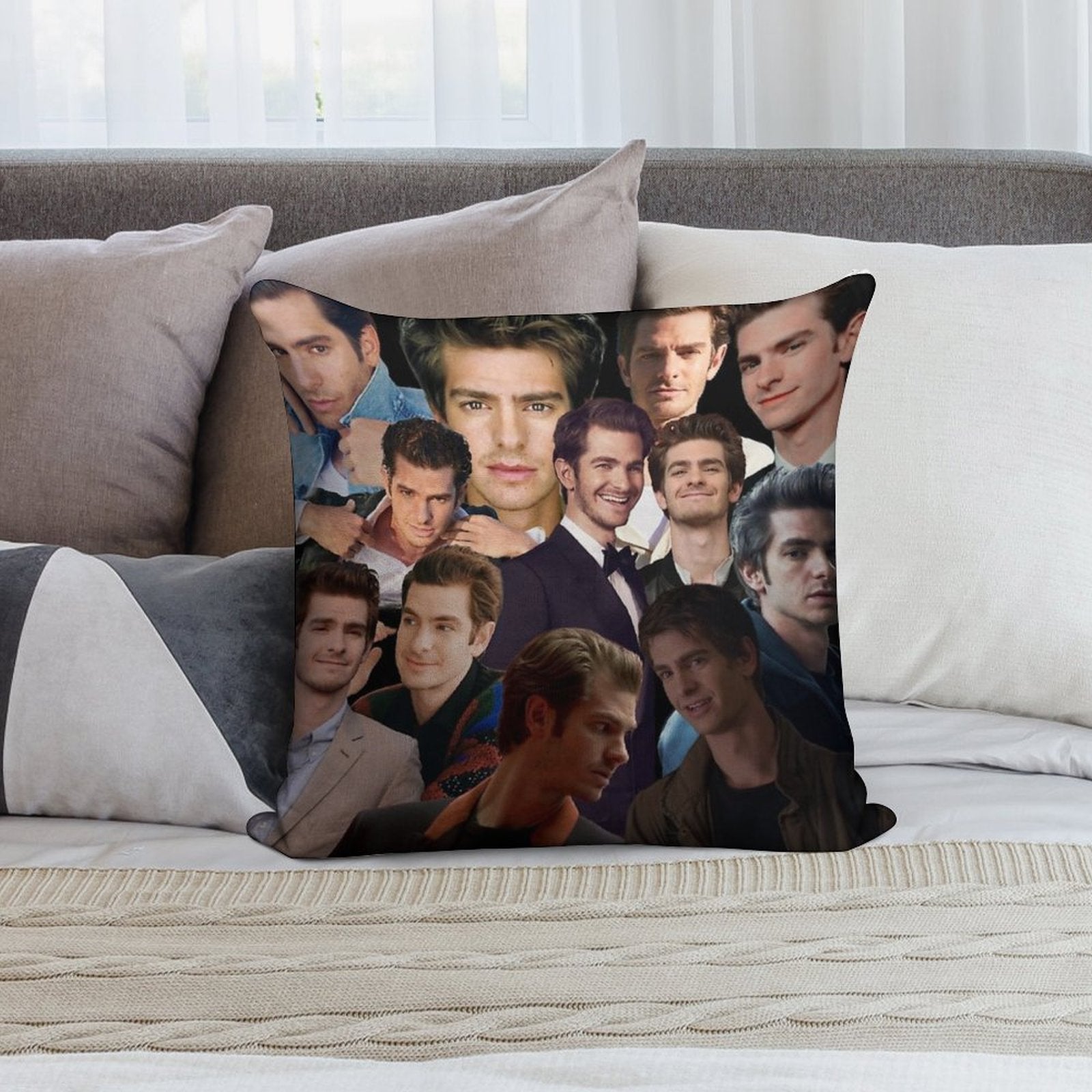 Andrew Garfield Collage Soft High-Density Material Throw Pillow