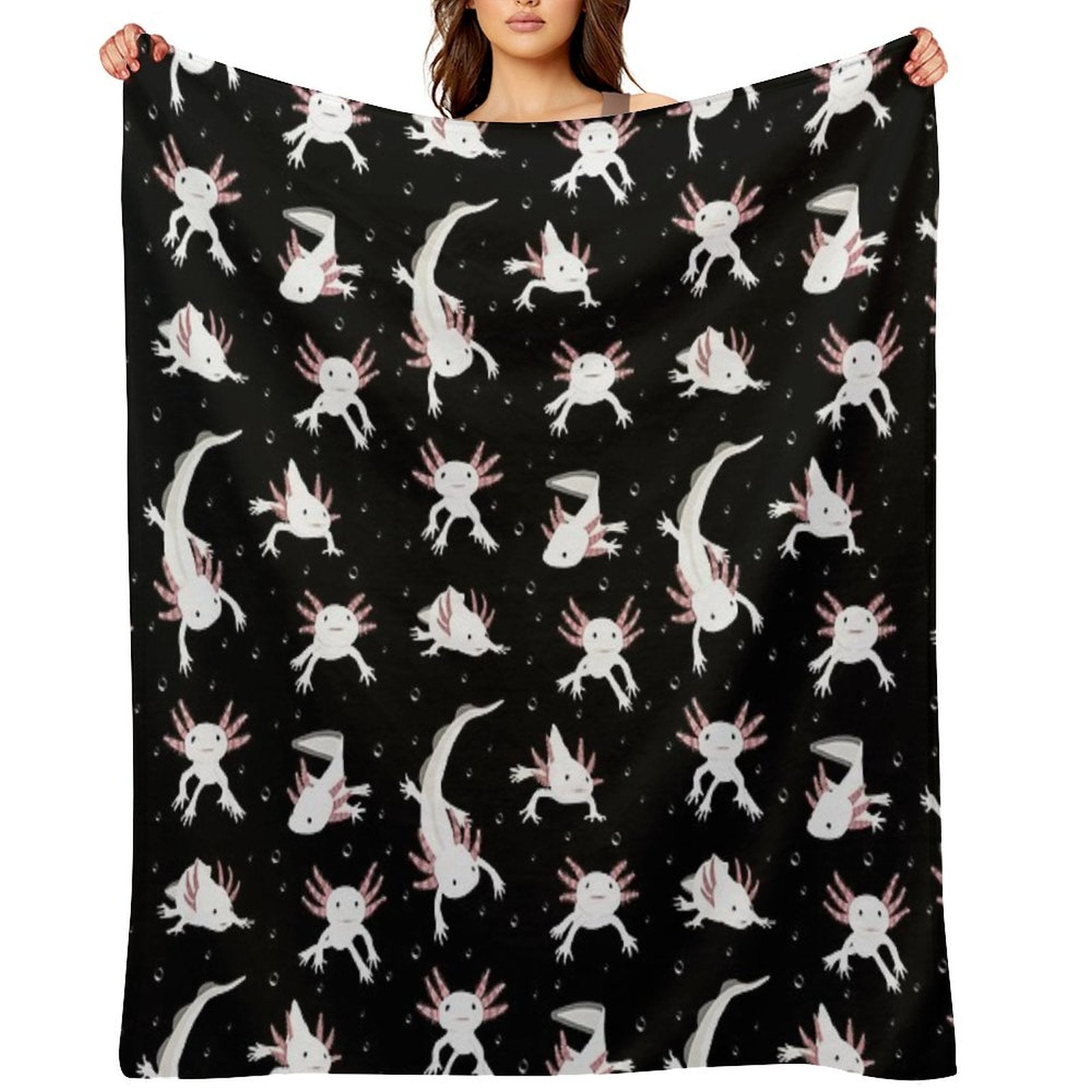 Axolotls Easy Care Throw Blanket