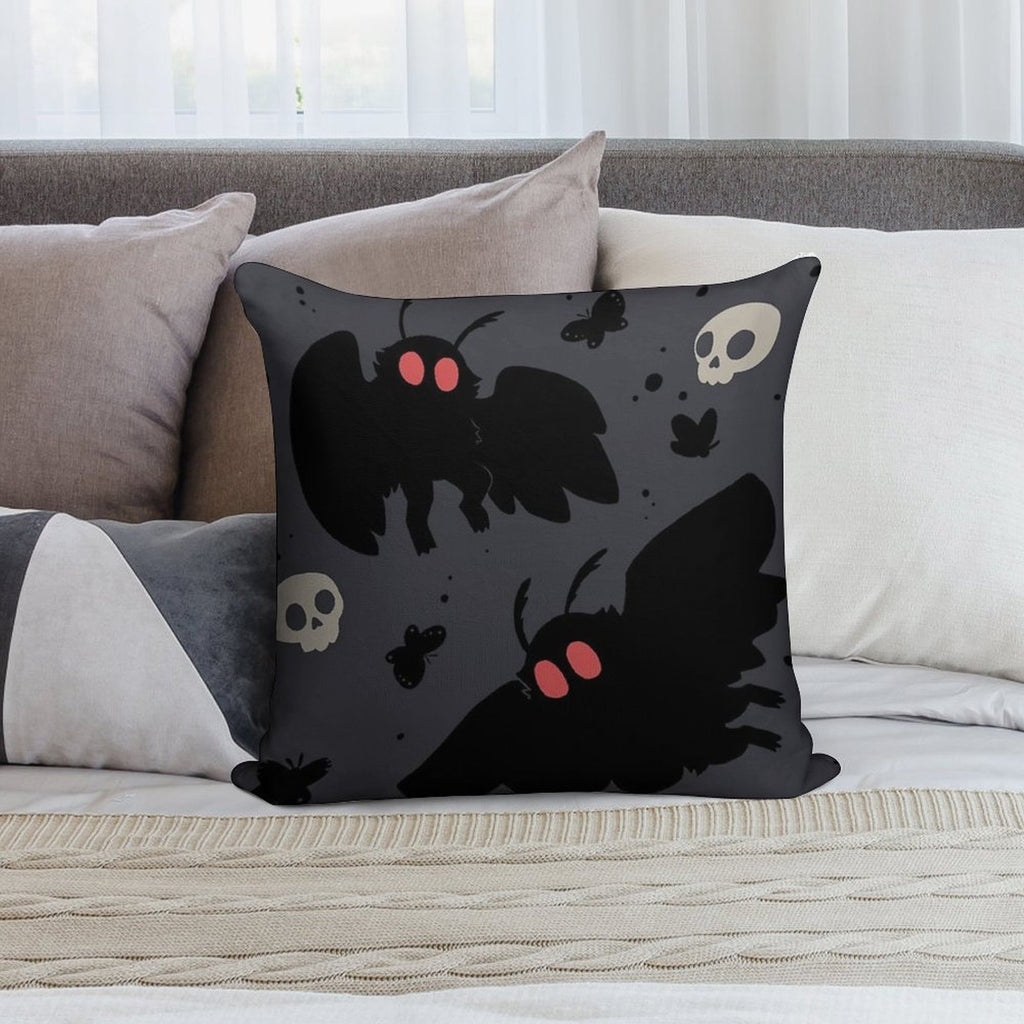 Mothman - Night Grey Soft Easy Maintenance Throw Pillow