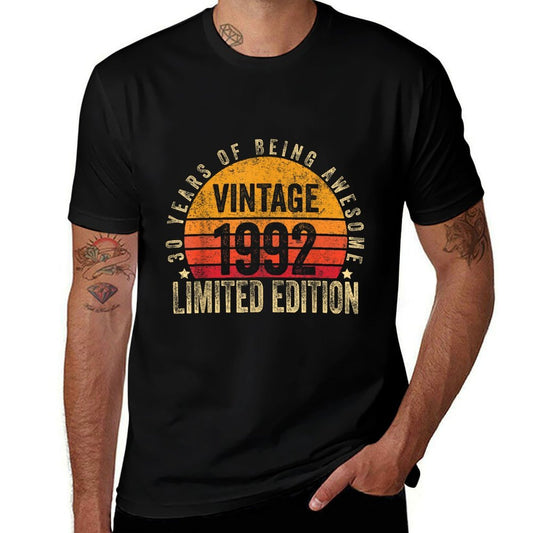 30 Year Old Gifts Vintage 1992 Limited Edition 30th Birthday  Summer-ready Fabric T-Shirt