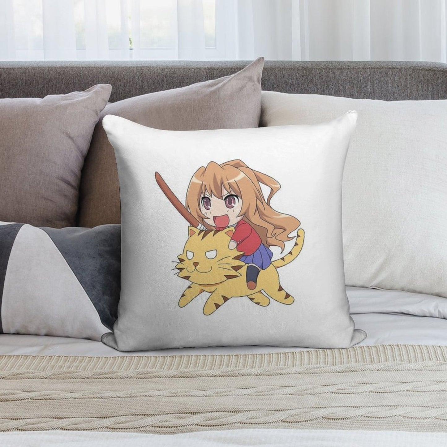Toradora Taiga Tiger Soft Washable Throw Pillow