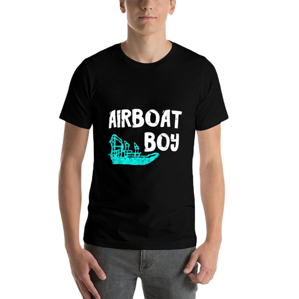Airboat Boy Swamp Hydroplane Fanboat Propeller Airboating  Quick-drying T-Shirt